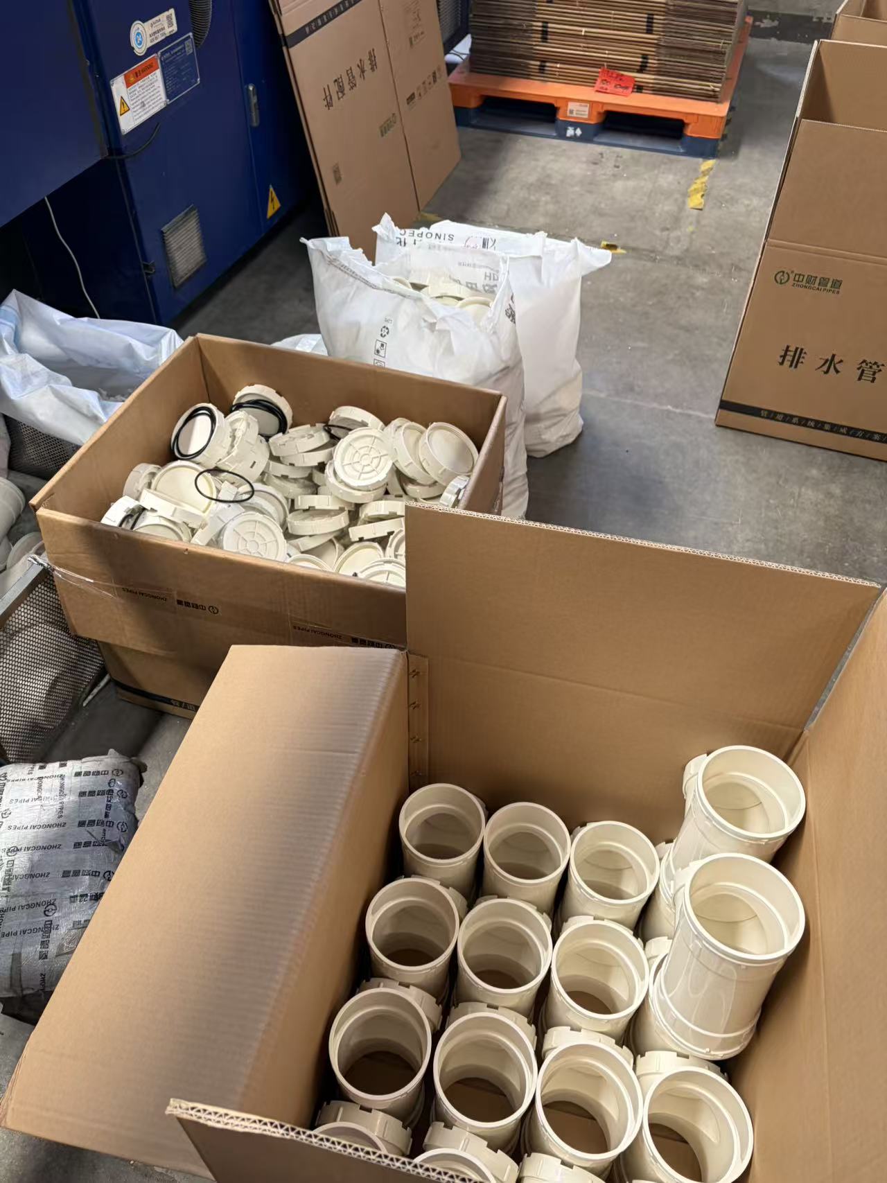 Fittings ready for packing